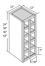 WWC1236: Kitchen Wine Cubby Cabinet, 12"W x 36"H x 12"D