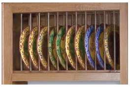 WPR__18: Kitchen Wall Plate Rack Cabinet, 18"h x 12"d