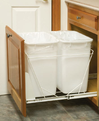 BR21: Kitchen Base Recycling Cabinet, 21"w x 34 1/2"h x 24"d