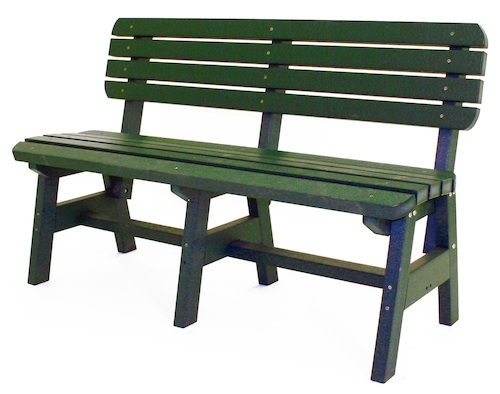Outdoor, Park Bench with Back, 54"W x 33"H x 23"D