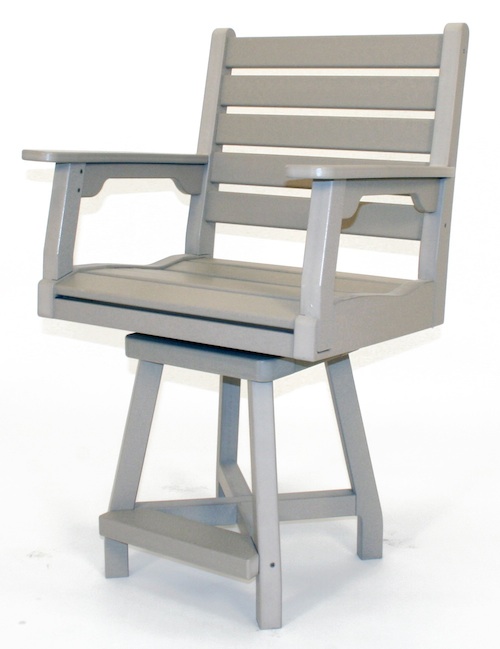 Outdoor, Regent Swivel Counter Arm Chair, 26"W x 42"H x 22"D